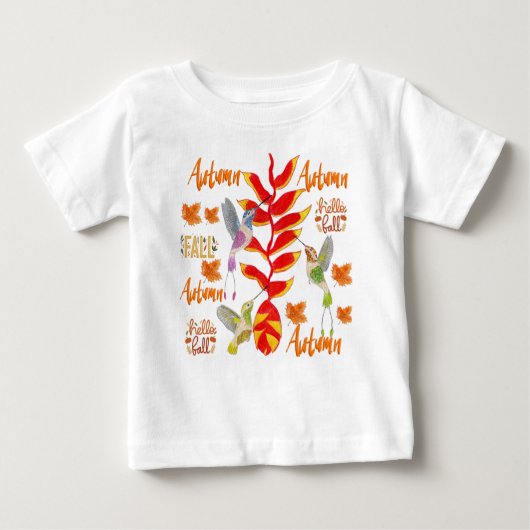 T-shirt Pour Bébé Oiseau de mer Automne /Automne (Devant)