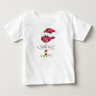 T-shirt Pour Bébé Oiseau de Noël blanc