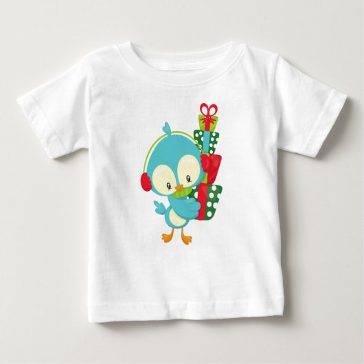 T-shirt Pour Bébé Oiseau de Noël, Oiseau mignon, Cadeaux, Cadeaux, P (Devant)