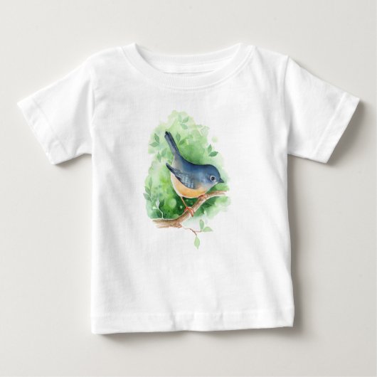 T-shirt Pour Bébé Oiseau sur branche (Devant)