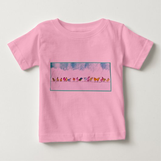 T-shirt Pour Bébé Oiseaux chantant dans la chemise de nourrisson de (Devant)