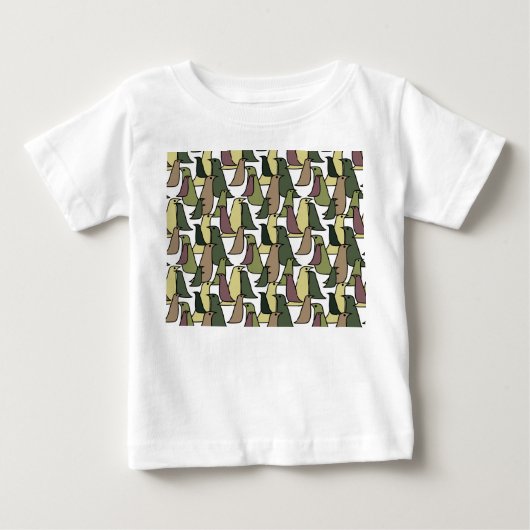 T-shirt Pour Bébé Oiseaux de Camouflage (Devant)