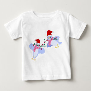 T-shirt Pour Bébé Oiseaux et lumières de Noël Baby Jersey