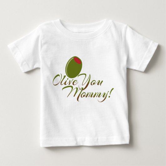 T-shirt Pour Bébé "Olive You Maman" Mignonne Costume de bébé (Devant)