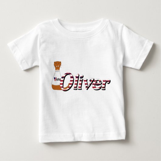 T-shirt Pour Bébé Oliver La Loutre Dit : Sortez et Votez ! (Devant)