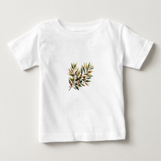 T-shirt Pour Bébé olives arbre rose pour enfants (Devant)