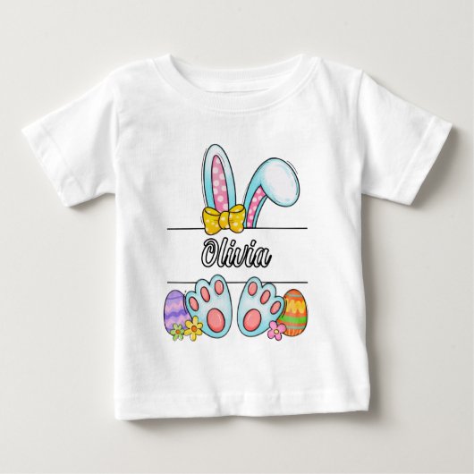 T-shirt Pour Bébé Olivia Lapin de Pâques (Devant)
