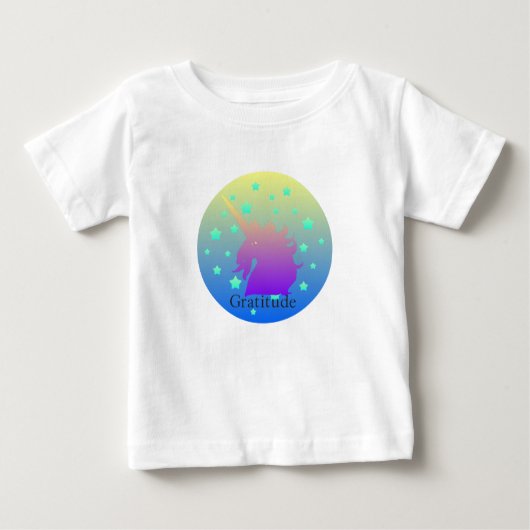 T-shirt Pour Bébé Ombre unicorne avec gratitude (Devant)