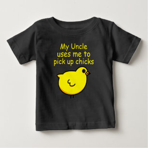 T-shirt Pour Bébé Oncle hilare drôle et poussin mignon
