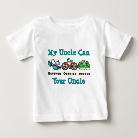 T-shirt Pour Bébé Oncle Outswim Outbike Outtrun Triathlon Infant Tee (Devant)