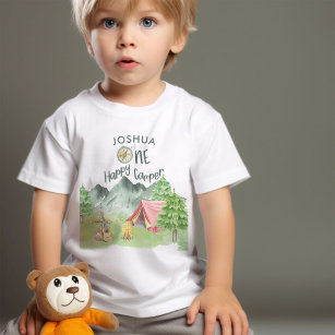 T-shirt Pour Bébé One Happy Camper 1er anniversaire personnalisé