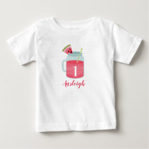 T-shirt Pour Bébé One In a Melon Watermelon Boire 1er Anniversaire