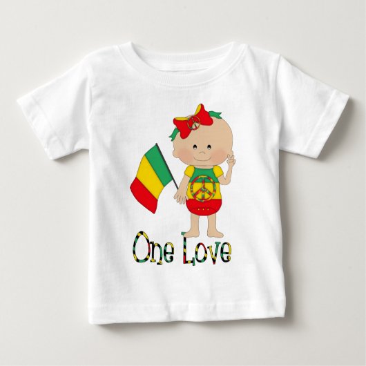 T-shirt Pour Bébé One Love Rasta Baby 2 (Devant)