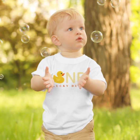 T-shirt Pour Bébé One Lucky Duck First Birthday Shirt