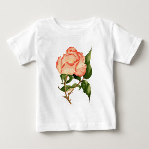 T-shirt Pour Bébé Oraeach rose rose rose rose rose fleurs aquarelle