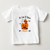 T-shirt Pour Bébé Orange Black Funny Halloween Citrouille Ghost Baby (Devant)