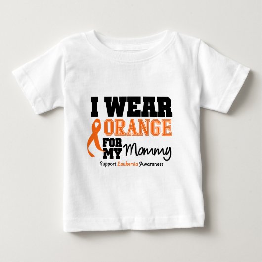 T-shirt Pour Bébé Orange d'usage de la leucémie I pour ma maman (Devant)