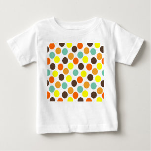 T-shirt Pour Bébé Orange, Jaune, Brown, Points Bleus