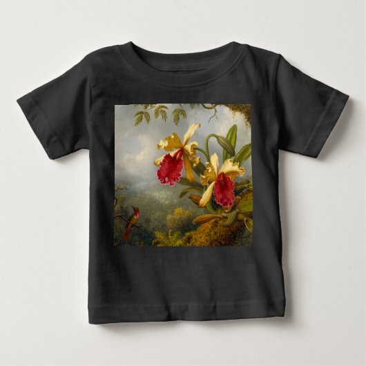T-shirt Pour Bébé Orchidées et colibri Heade (Devant)