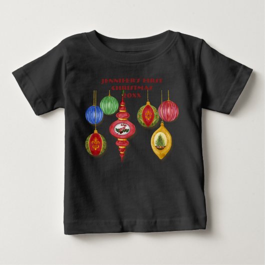 T-shirt Pour Bébé Ordinateur de Noël classique Creeper bébé (Devant)