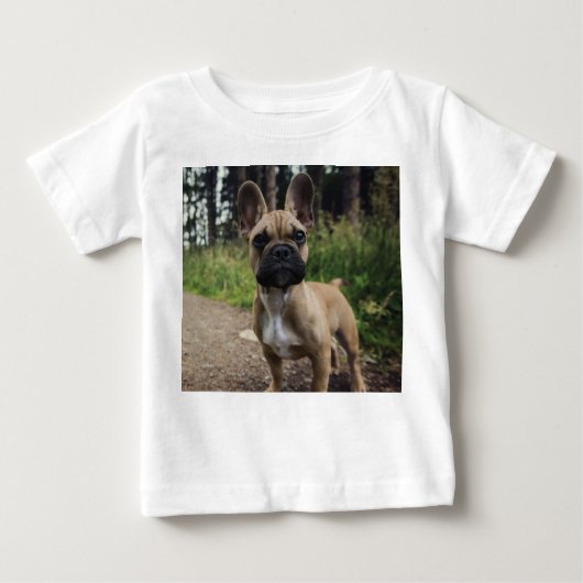T-shirt Pour Bébé Oreiller à lancer de chien de taureau français (Devant)