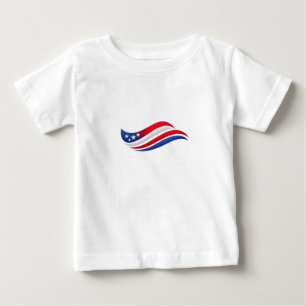 T-shirt Pour Bébé Oreiller USA Stars & Stripes Wave Rouge Blanc