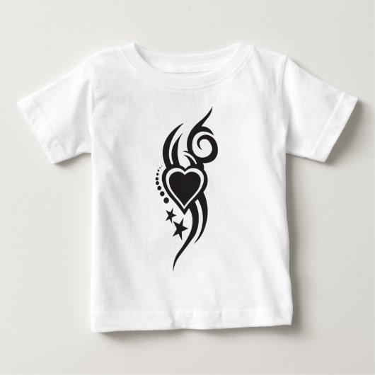 T-shirt Pour Bébé Ornamental Floral Heart Tattoo (Devant)