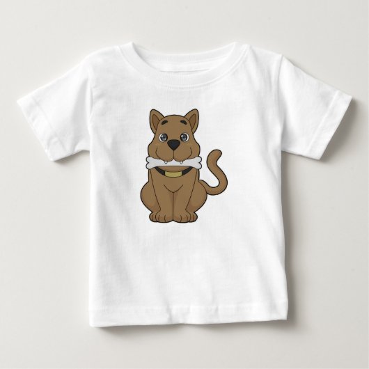 T-shirt Pour Bébé Os de chien (Devant)