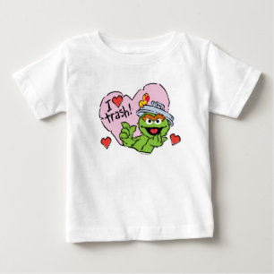 T-shirt Pour Bébé Oscar "J'adore les ordures" Valentine