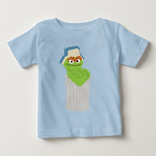 T-shirt Pour Bébé Oscar the Grouch Trash Can Lean (Devant)