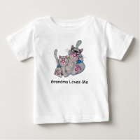 OSo mignon "Grand-mère m'aime", Cat Ruffled Tee