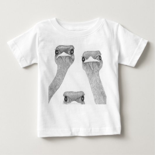 T-shirt Pour Bébé Ostriches (Devant)