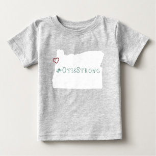 T-shirt Pour Bébé #OtisStrong Corde Cœur Blanc