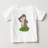 T-shirt Pour Bébé Otter à fleurs (Devant)