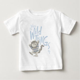 T-shirt Pour Bébé Où les choses sauvages sont citées - Bleu
