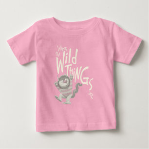 T-shirt Pour Bébé Où les choses sauvages sont citées - rose
