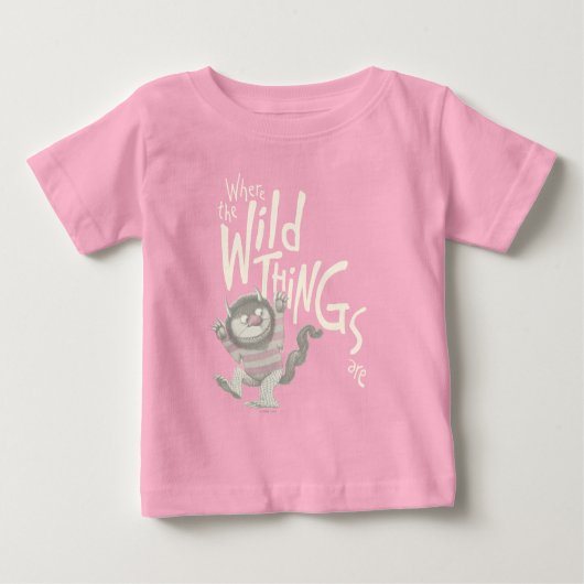 T-shirt Pour Bébé Où les choses sauvages sont citées - rose (Devant)