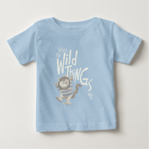 T-shirt Pour Bébé Où sont les monstres Citation - Bleu