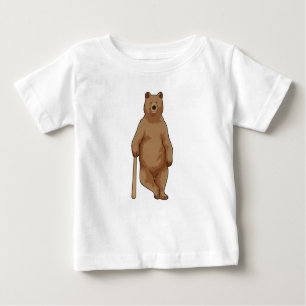T-shirt Pour Bébé Ours au baseball avec batte de baseball