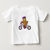 T-shirt Pour Bébé Ours avec bicyclette et casque (Devant)