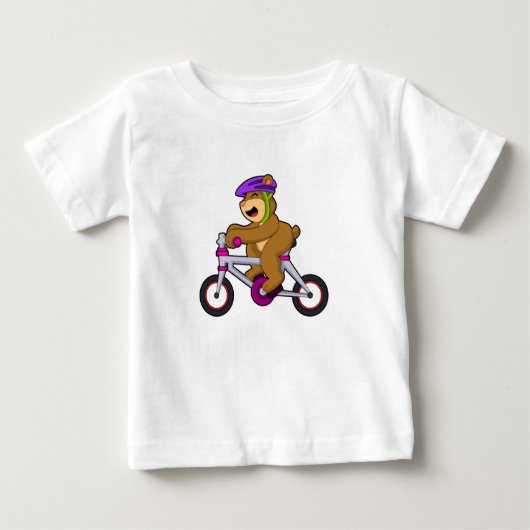 T-shirt Pour Bébé Ours avec vélo et casque (Devant)