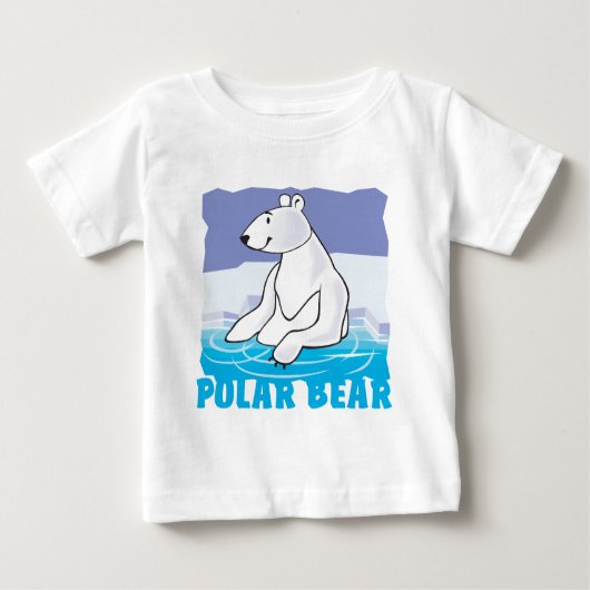 T-shirt Pour Bébé Ours blanc amical d'enfant (Devant)