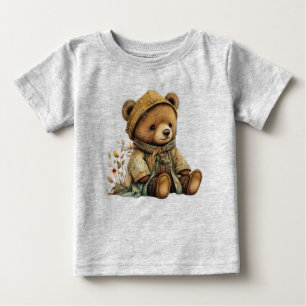 T-shirt Pour Bébé Ours Brown vintage