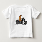 T-shirt Pour Bébé Ours brun blanc à moto (Dos)