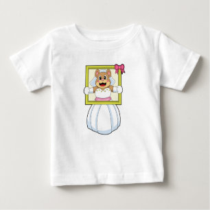 T-shirt Pour Bébé Ours comme mariée avec robe Mariage et cadre photo