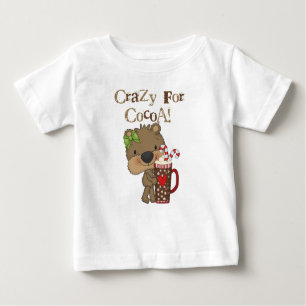 T-shirt Pour Bébé Ours de fille fou pour le cacao