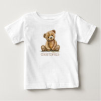 Ours en peluche aquarelle personnalisé pour bébé