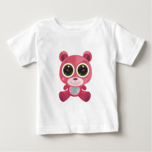 T-shirt Pour Bébé Ours en peluche - oeil étoilé rose