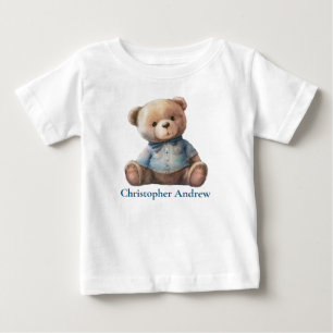 T-shirt Pour Bébé Ours en peluche personnalisé bébé garçon cadeau mi