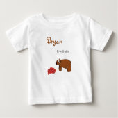 T-shirt Pour Bébé Ours et framboise (Devant)